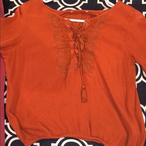 Long sleeve burnt orange top